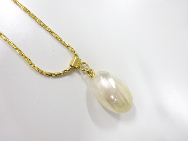 アンティーク　白蝶貝　ネックレス